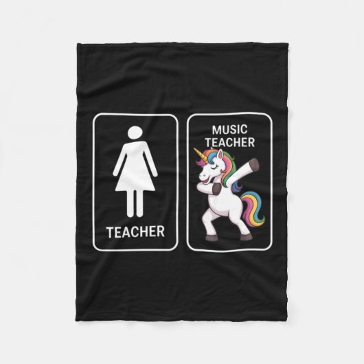 Grappige Eenhoorn Muziekleraar Fleece Deken (Voorkant)
