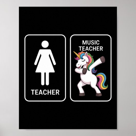 Grappige Eenhoorn Muziekleraar Poster (Voorkant)