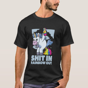 Grappige Eenhoorn Mythisch Paard - Dier Regenboog  T-shirt