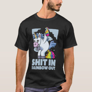 Grappige Eenhoorn Mythisch Paard - Dier Regenboog  T-shirt