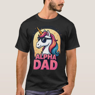 Grappige Eenhoorn Papa Laufey Mannen Vaderdag Kers T-shirt