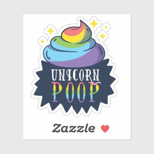 Grappige Eenhoorn Poep Emoji Regenboog Knuffel Sticker (Vel)
