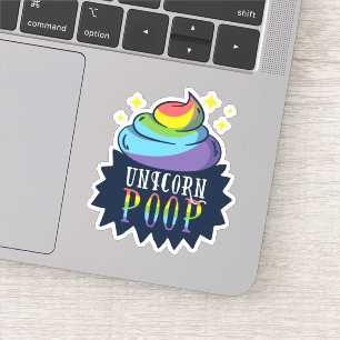 Grappige Eenhoorn Poep Emoji Regenboog Knuffel Sticker