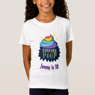 Grappige eenhoorn poep emoji regenboog leuke verja t-shirt