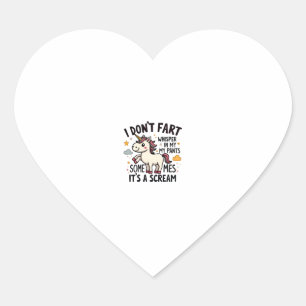 Grappige Eenhoorn Scheet Citaat Vintage Regenboog Hart Sticker