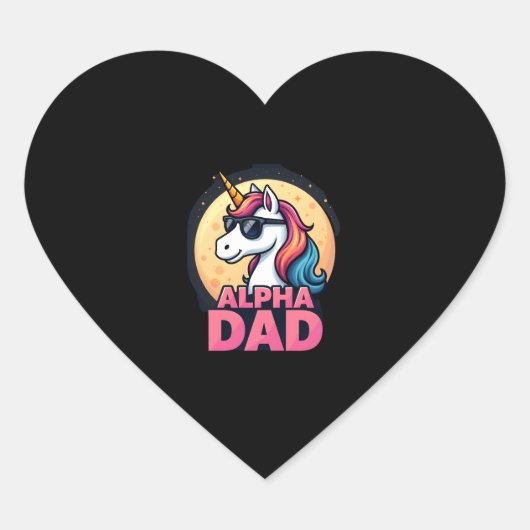 Grappige Eenhoorn Vader Laufey Mannen Vaderdag Ker Hart Sticker (Voorkant)