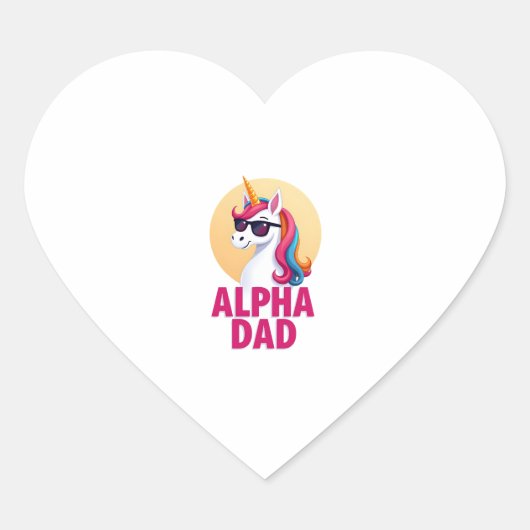 Grappige Eenhoorn Vader Laufey Mannen Vaderdag Ker Hart Sticker (Voorkant)
