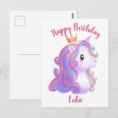 Grappige eenhoorn verjaardag briefkaart (Voorkant / Achterkant)