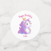 Grappige eenhoorn verjaardag confetti (Kleine voorkant)