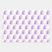 Grappige eenhoorn verjaardag inpakpapier vel (Voorkant 3)