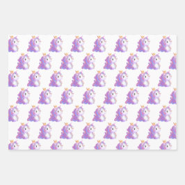 Grappige eenhoorn verjaardag inpakpapier vel