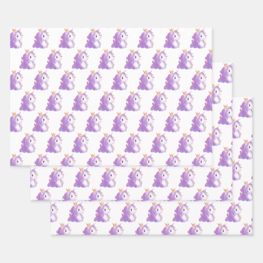 Grappige eenhoorn verjaardag inpakpapier vel (Set)