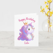 Grappige eenhoorn verjaardag kaart (Gele Bloem)
