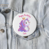 Grappige eenhoorn verjaardag ronde button 4,0 cm (In situ)