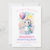 Grappige eenhoorn verjaardagsfeest kaart (Voorkant)