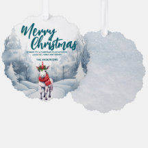 Grappige Eenhoorn Vrolijk Kerstboom sneeuw Vakanti