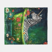 Grappige Eenhoorn Zebra in een badkuip Fleece Deken (Voorkant (Horizontaal))