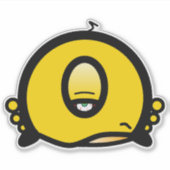 Grappige Eensoog Cartoon “Meh” Sticker (Voorkant)