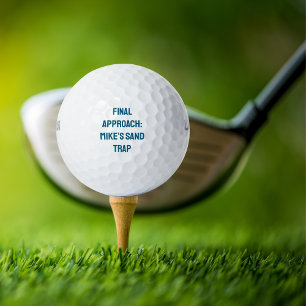 Grappige Eenvoudige Golfer Eindaanvliegroute: Naam Golfballen
