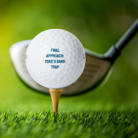 Grappige Eenvoudige Golfer Eindaanvliegroute: Naam Golfballen