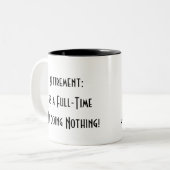 Grappige eenvoudige pensionering Two-Tone koffie m Tweekleurige Koffiemok (Voorkant links)