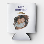 Grappige eenvoudige snor Happy Vaderdag Foto Blikjeskoeler (Voorkant)