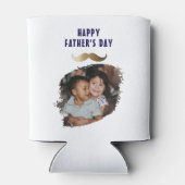 Grappige eenvoudige snor Happy Vaderdag Foto Blikjeskoeler (Achterkant)