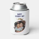 Grappige eenvoudige snor Happy Vaderdag Foto Blikjeskoeler (Blikje Achterkant)