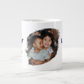 Grappige eenvoudige snor Happy Vaderdag Foto Grote Koffiekop (Voorkant)