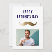 Grappige eenvoudige snor Happy Vaderdag Foto Kaart (Voorkant)