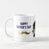 Grappige eenvoudige snor Happy Vaderdag Foto Koffiemok (Links)