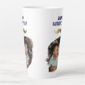 Grappige eenvoudige snor Happy Vaderdag Foto Latte Mok (Voorkant)