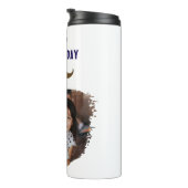 Grappige eenvoudige snor Happy Vaderdag Foto Thermosbeker (Geroteerd rechts)