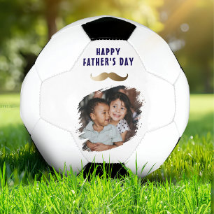 Grappige eenvoudige snor Happy Vaderdag Foto Voetbal