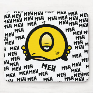 Grappige Eenzijdige Cartoon “Meh” Muismat