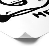 Grappige Eenzijdige Cartoon “Meh” Poster (Hoek)