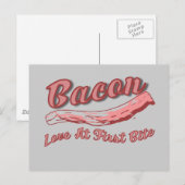 Grappige eerste hap retro spek liefhebber briefkaart (Voorkant / Achterkant)