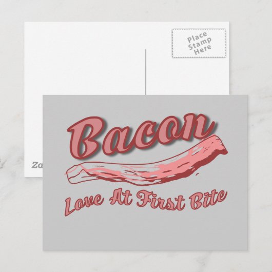 Grappige eerste hap retro spek liefhebber briefkaart (Voorkant / Achterkant)