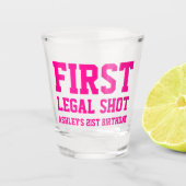 Grappige eerste juridische shot roze 21e verjaarda glas (Voorkant)