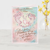 Grappige eerste keer mama Moederdag Kaart (Gele Bloem)