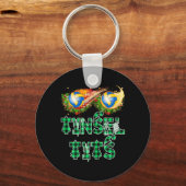 Grappige eerste kerst als mama Tinsel volleybal ma Sleutelhanger (Voorkant)