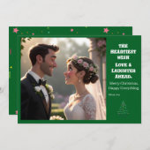 Grappige eerste kerst als meneer en mevrouw foto v feestdagenkaart (Voorkant / Achterkant)