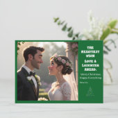 Grappige eerste kerst als meneer en mevrouw foto v feestdagenkaart (Staand voorkant)