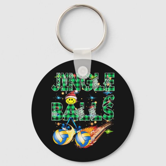 Grappige eerste kerst als papa Jingle volleybal Pa Sleutelhanger (Voorkant)