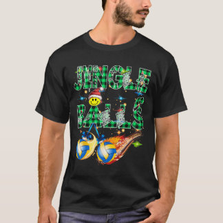 Grappige eerste kerst als papa Jingle volleybal Pa T-shirt