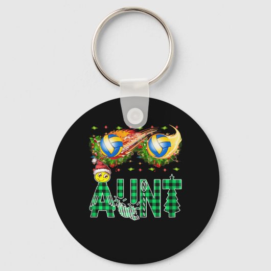 Grappige eerste kerst als tante cool tinsel volley sleutelhanger (Voorkant)