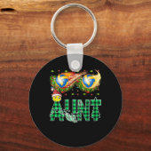 Grappige eerste kerst als tante cool tinsel volley sleutelhanger (Voorkant)