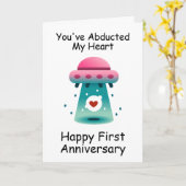 Grappige eerste trouwkaart kaart (Gele Bloem)