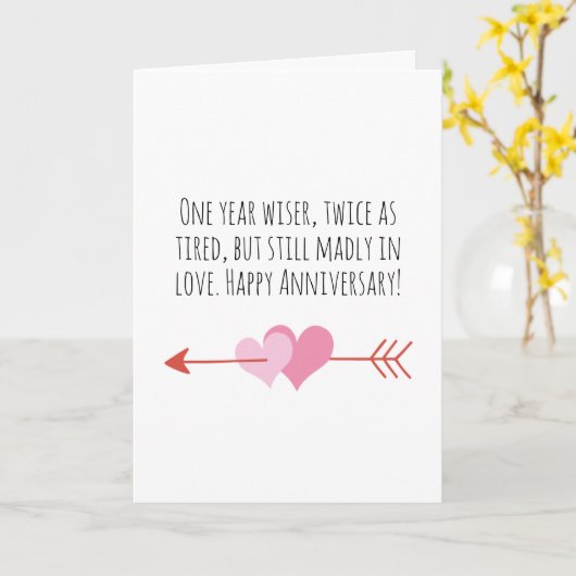 Grappige eerste trouwkaart kaart (Gele Bloem)