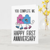 Grappige eerste trouwkaart kaart (Gele Bloem)